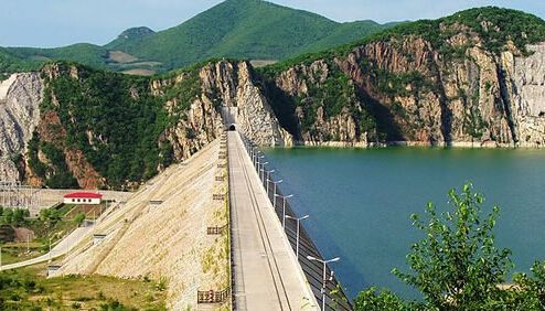 微型混凝土泵，四川土溪口水庫建設(shè)施工